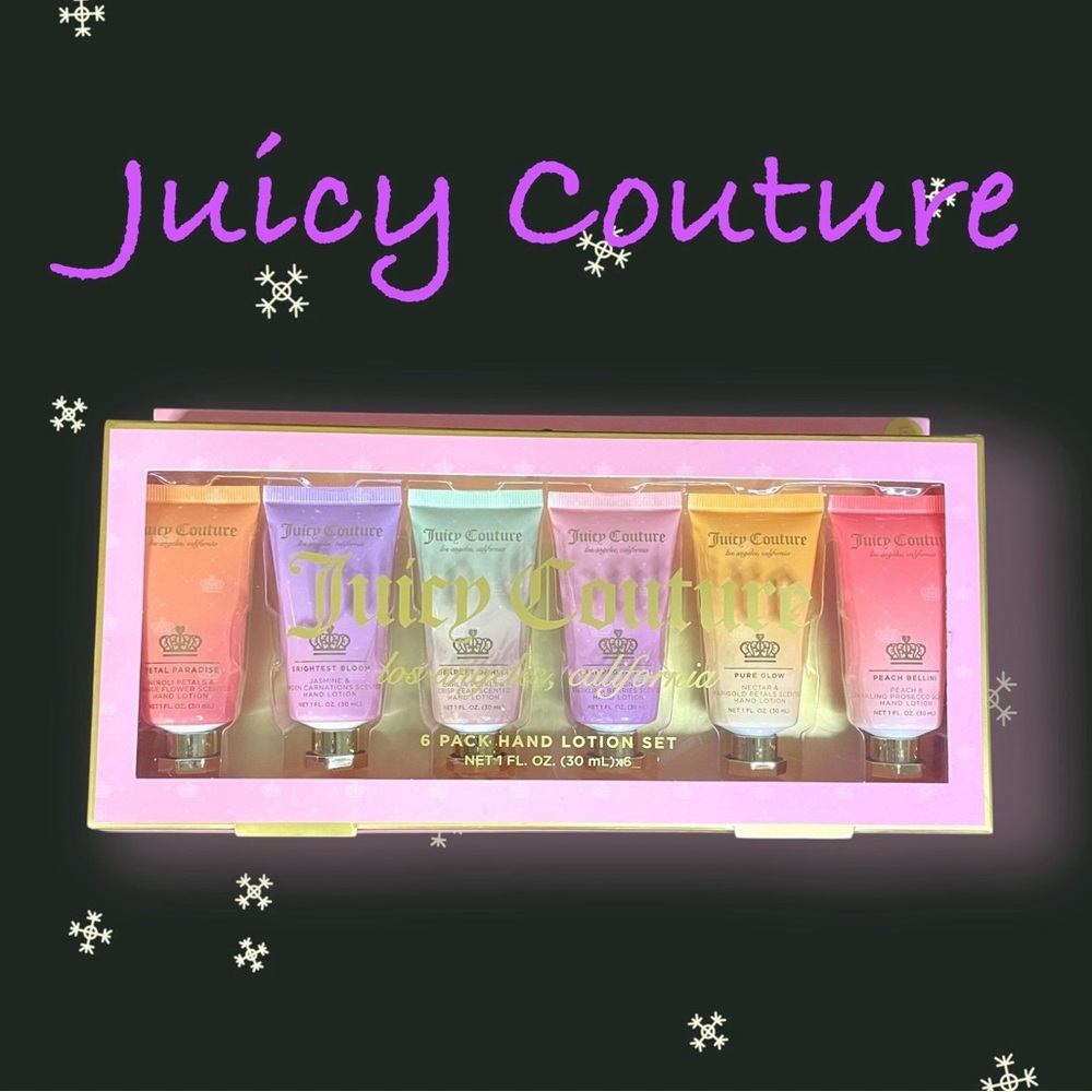 Juicy Couture 6-ct Scented Hand Lotion Gift Set Moisturize Glow Present NEW NIB